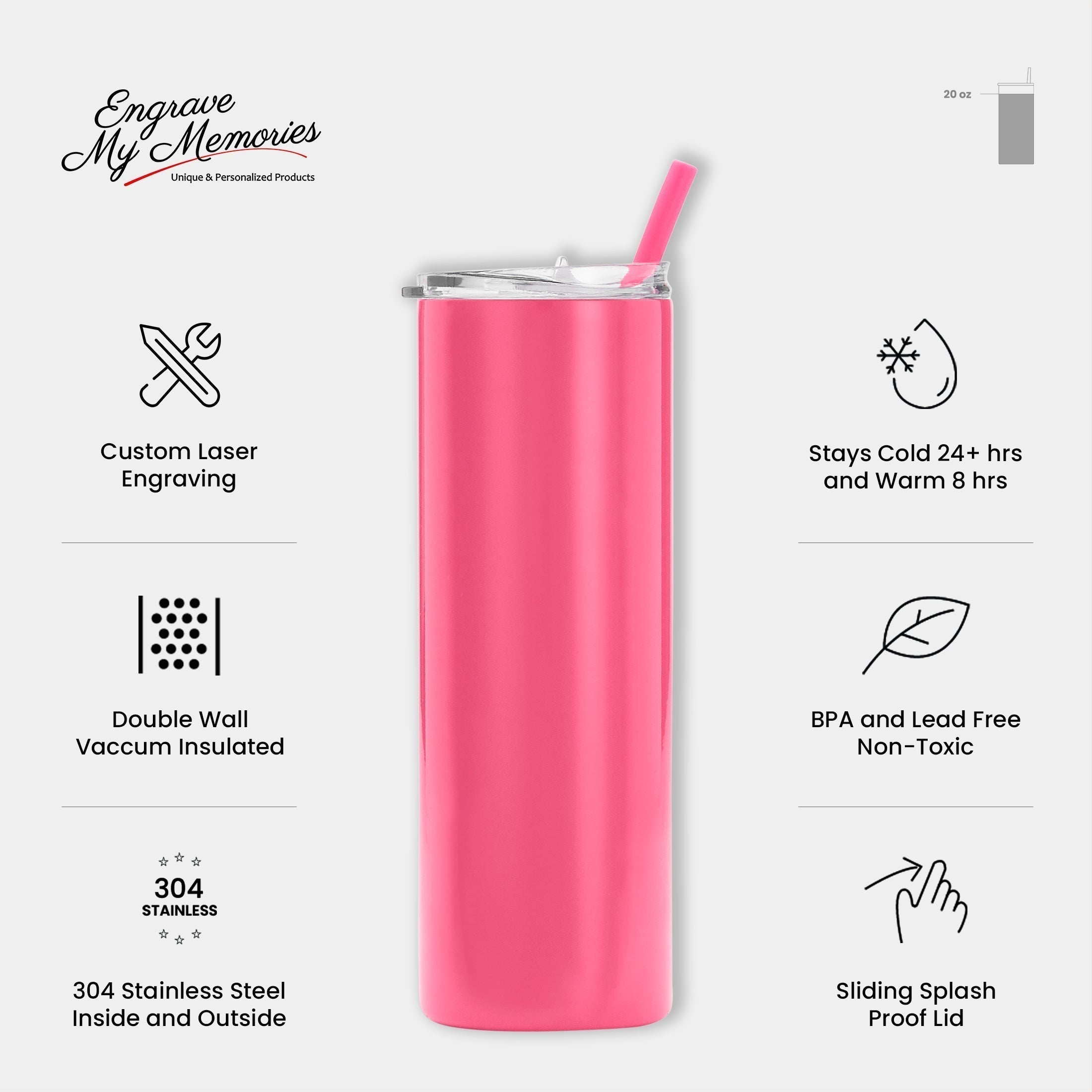 20oz Skinny Tumbler For Motivational Quotes