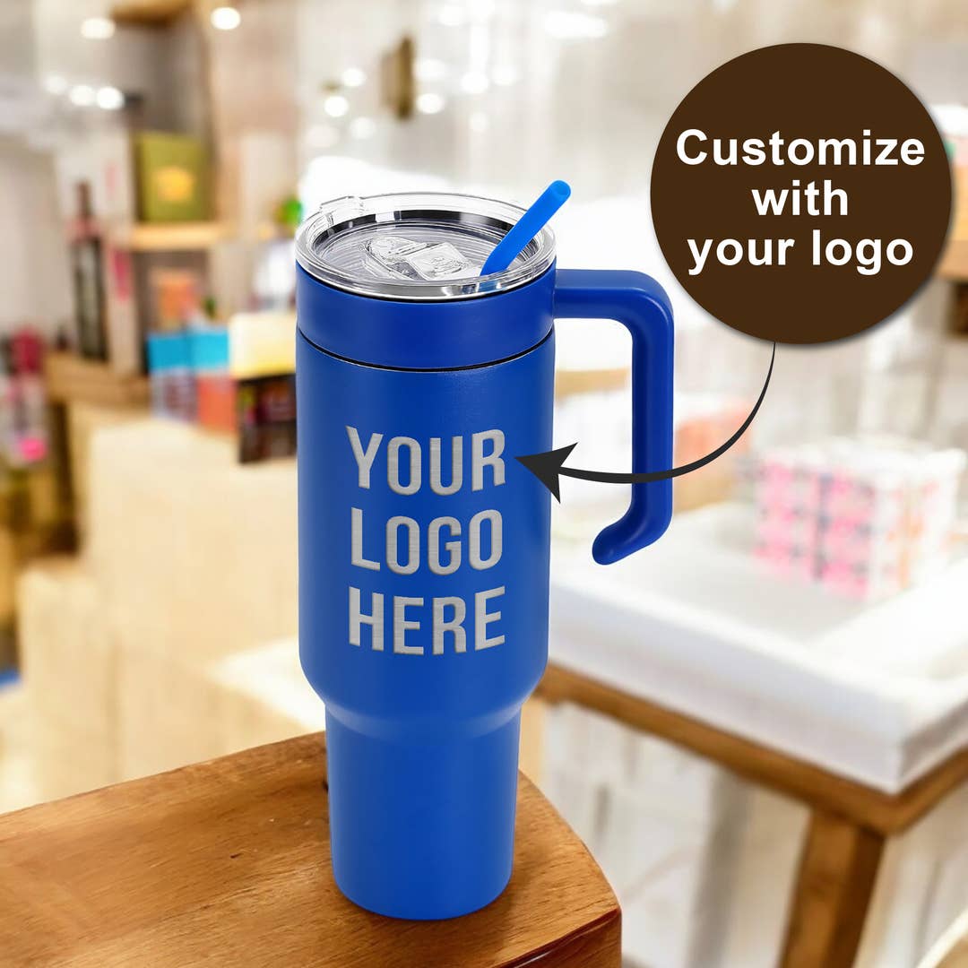 40oz Tumbler & Handle with Custom Logo