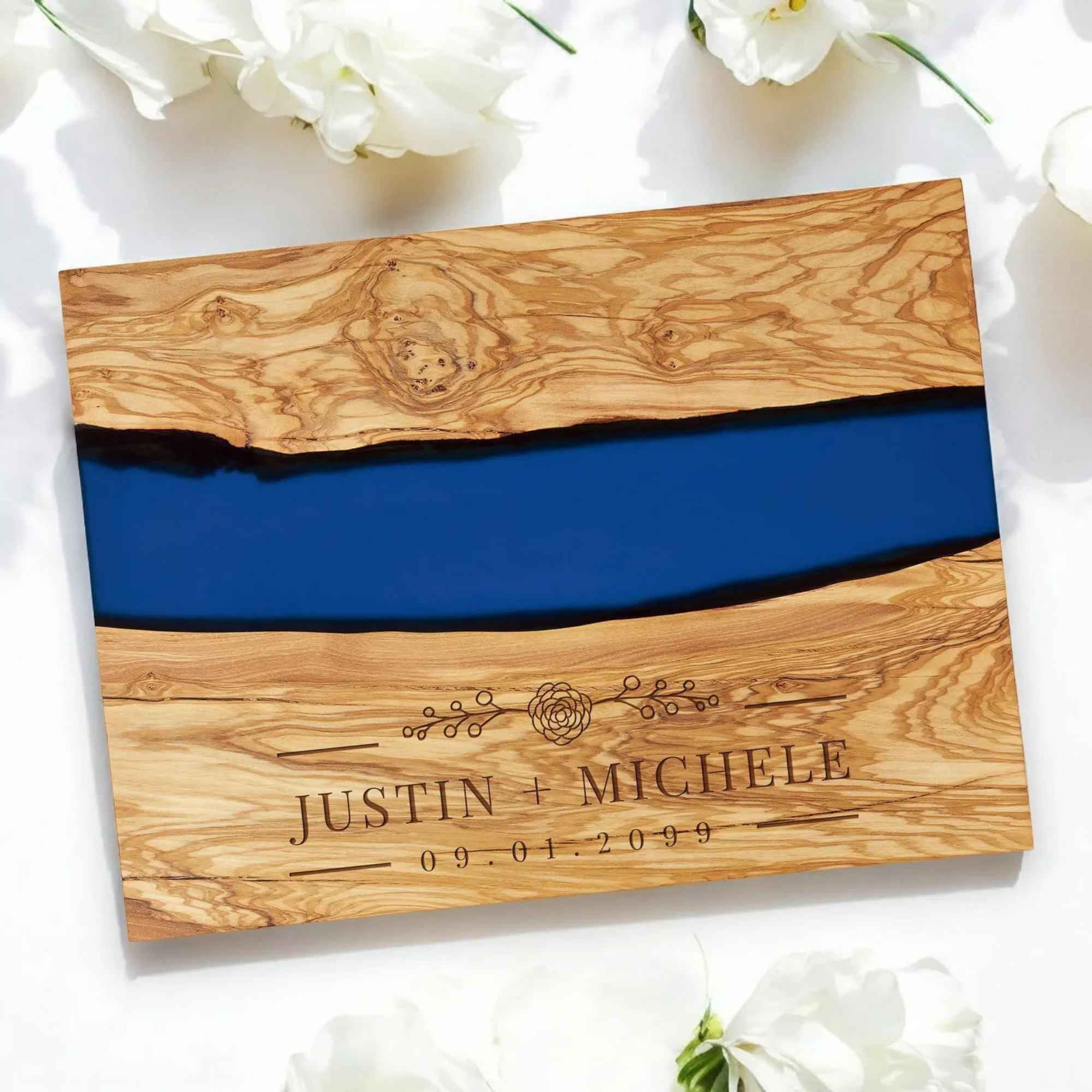 Personalized Olive Wood Resin Serving Board