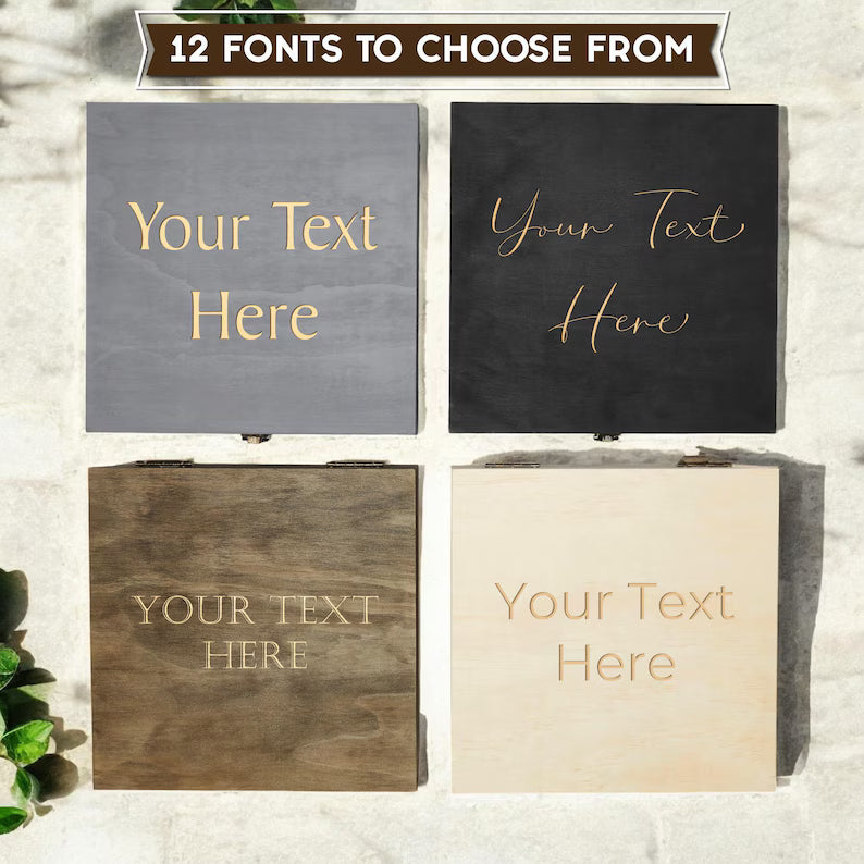 Personalized Wooden Memory Box – Custom Engraved Keepsake Storage Chest