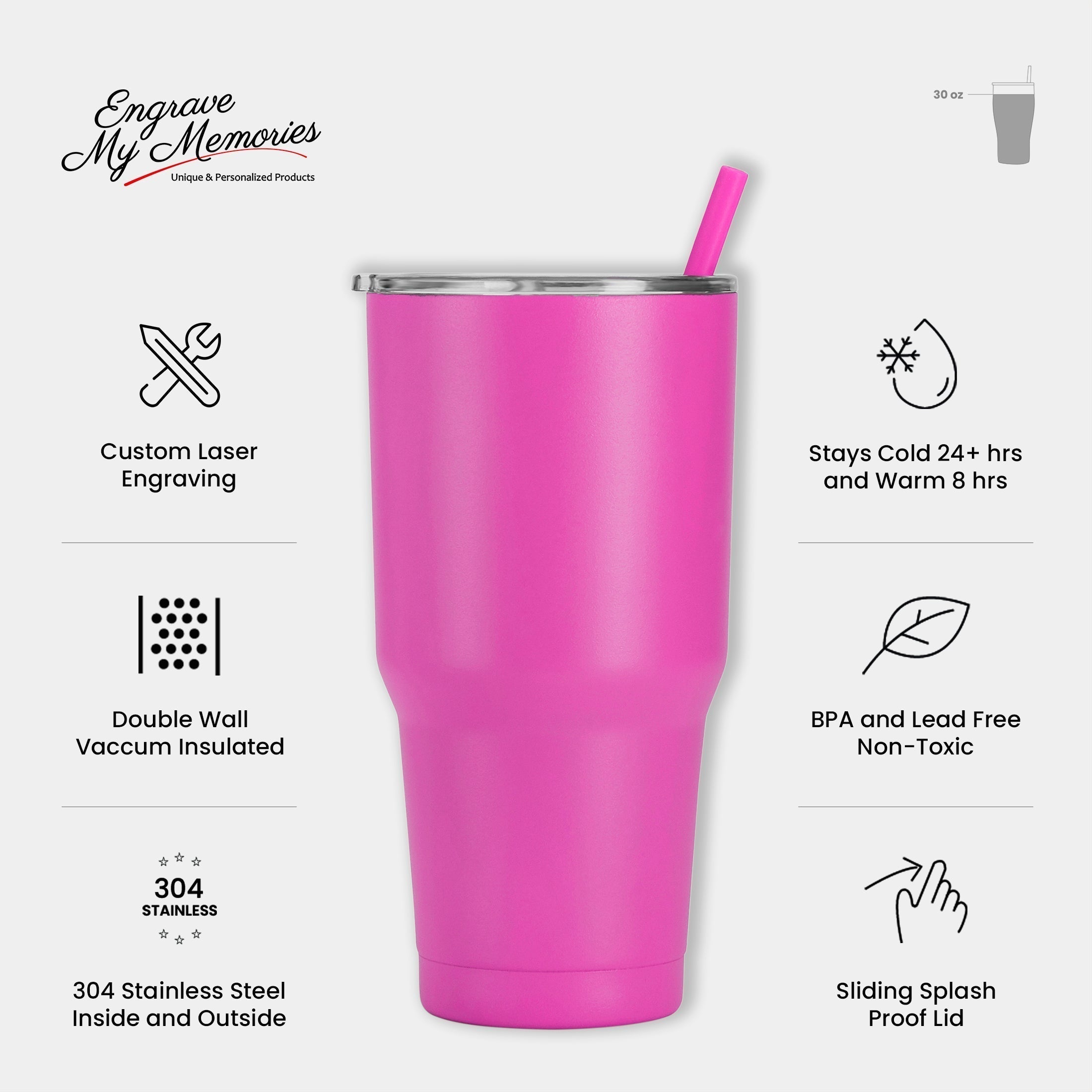 30oz Tumbler for Breast Cancer Awareness