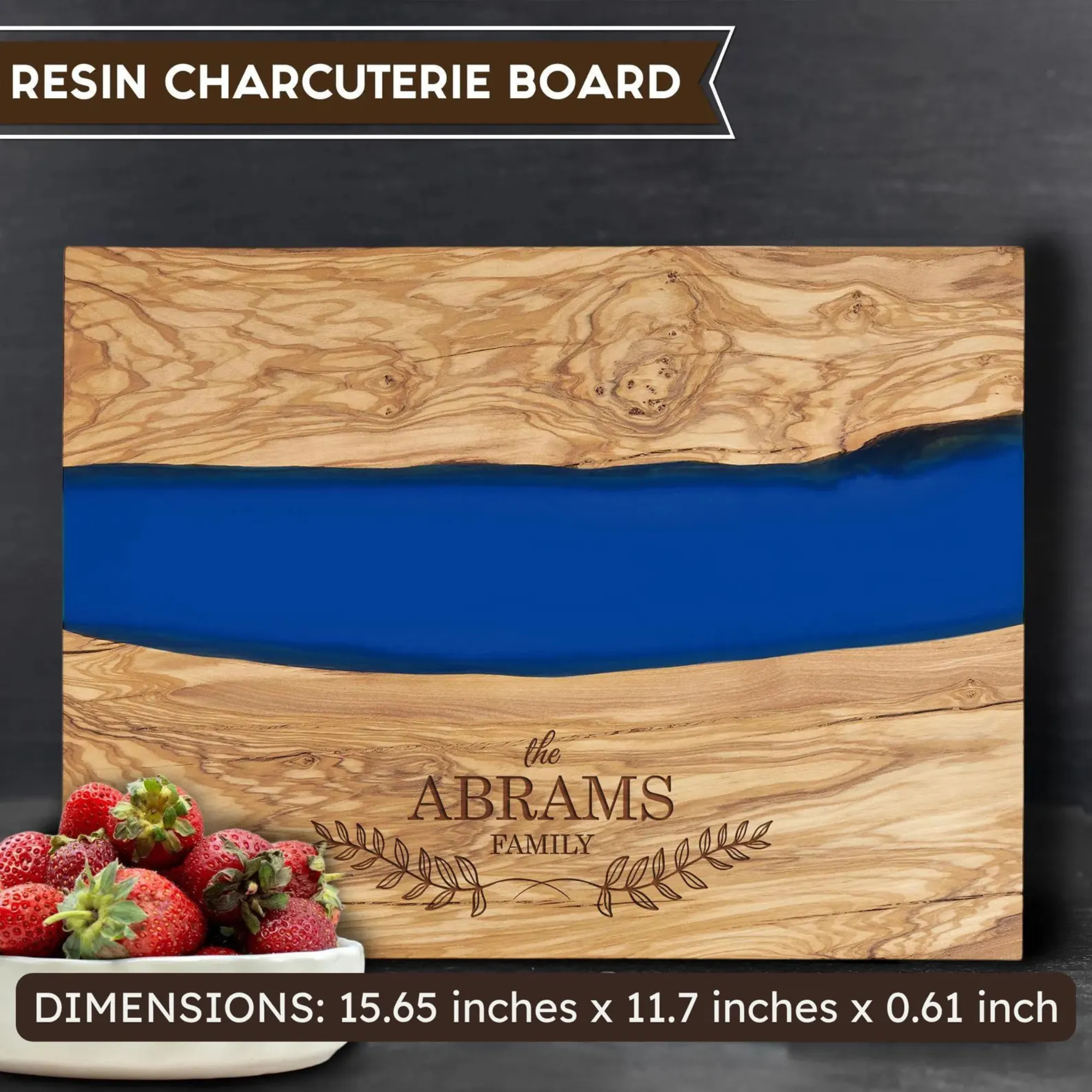 Personalized Olive Wood Resin Serving Board