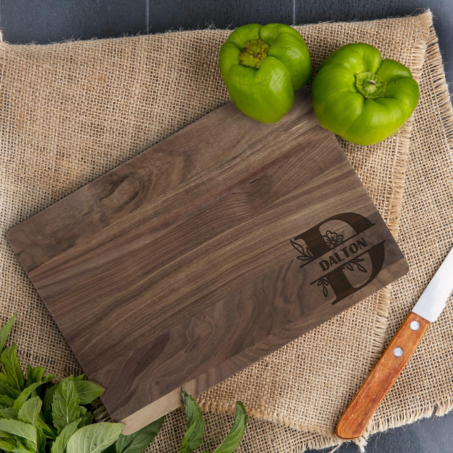 Custom Floral Monogram Cutting Board Wedding Gift for Couples, Housewarming Personalized Charcuterie Board Gift For Mom Grandma, Anniversary. #Housewarming Gift #Wedding Party Gift #Personalize Gift #Gift-home-decor-gift- ADD PERSONALIZATION IN THE NOTES