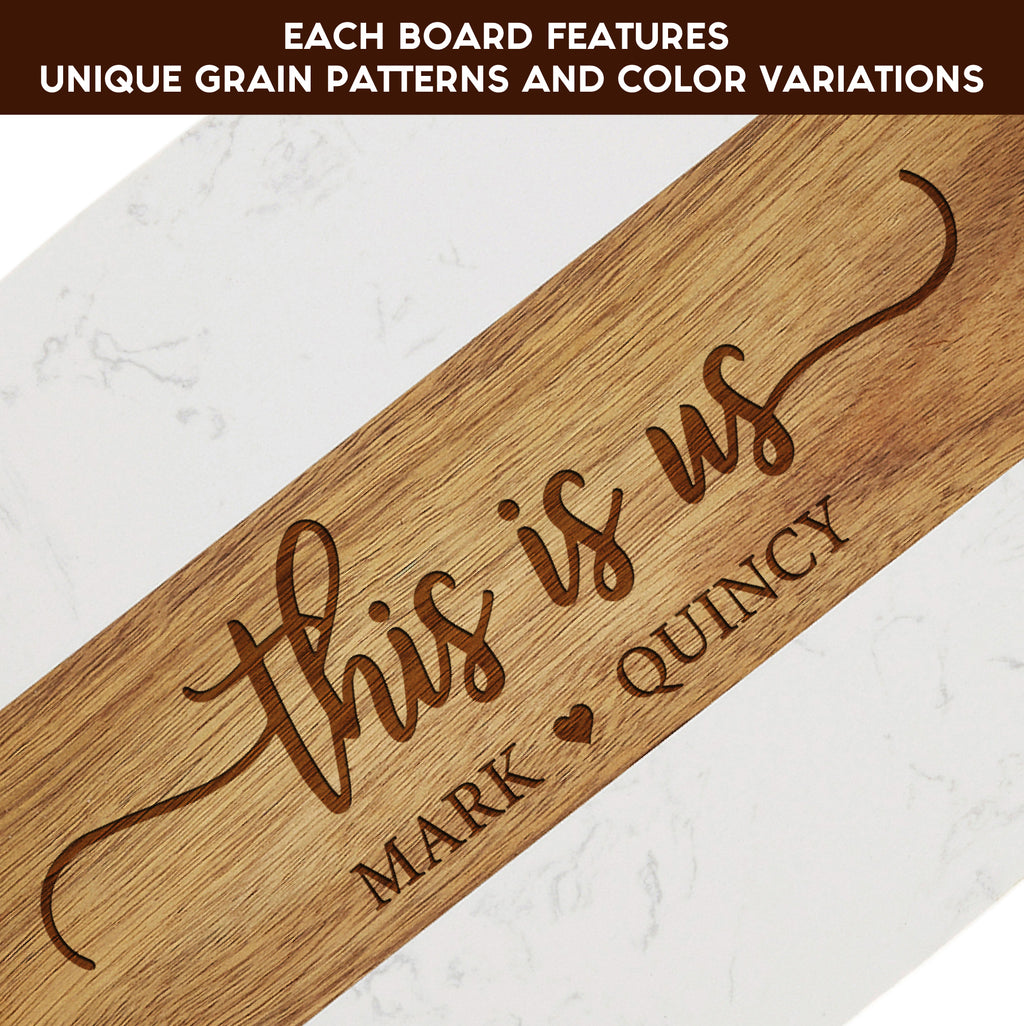 Personalized Marble Wood Serving Board