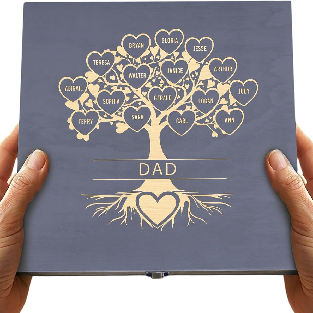 Gifts for Grandpa or Dad, Personalized Family Tree Memory Box, Father's Day