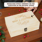 Personalized Anniversary Box, Engraved Wooden Keepsake Box for Couples