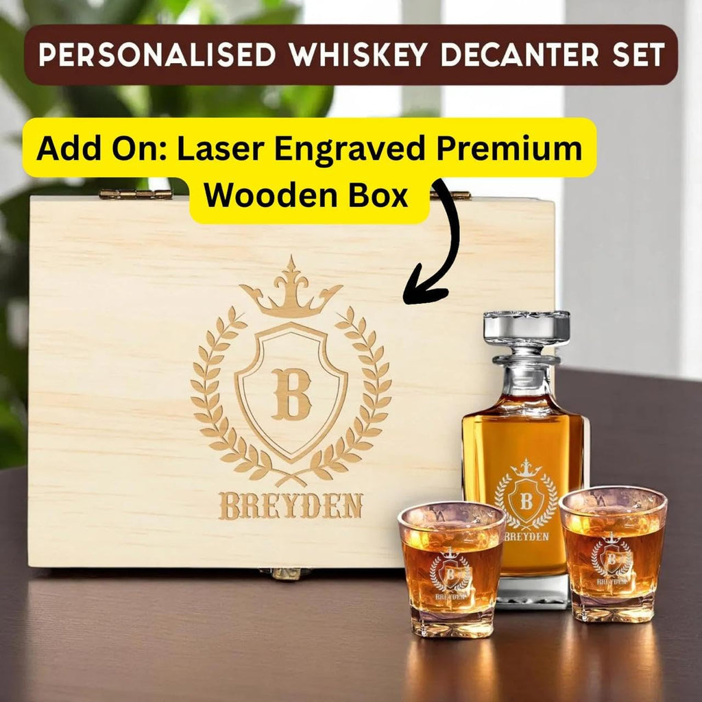 Custom Square Decanter & Personalized Whiskey Decanter Set