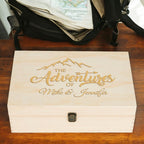 Personalized Adventure Memory Box, Engraved Travel Keepsake for Couples