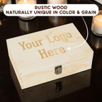 Custom Logo Wooden Keepsake Box, Engraved Memory Chest for Corporate Gifts