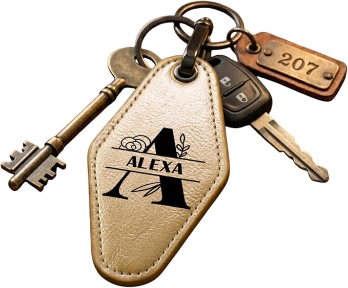 Personalized Leatherette Keychain