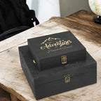 Personalized Adventure Memory Box, Engraved Travel Keepsake for Couples