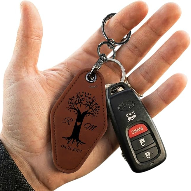 Personalized Leatherette Keychain