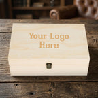 Custom Logo Wooden Keepsake Box, Engraved Memory Chest for Corporate Gifts