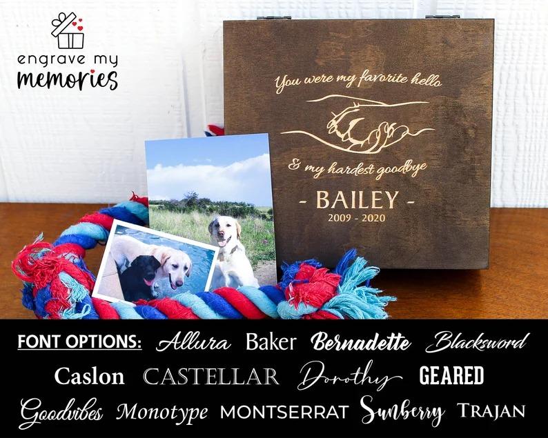 Cat Memorial Keepsake, Pet Cat Memorial Box, Pet Loss, Bereavement Gift, Rainbow Bridge, Sympathy Gift, Forever Friend, Always In Your Heart, #PersonalizedGifts #CustomWoodBox -ADD PERSONALIZATION IN THE NOTES to the seller when you checkout