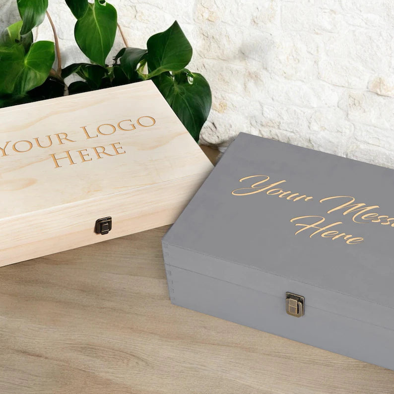 Personalized Wooden Memory Box – Custom Engraved Keepsake Storage Chest