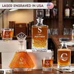 Custom Triangle Decanter & Personalized Whiskey Decanter Set