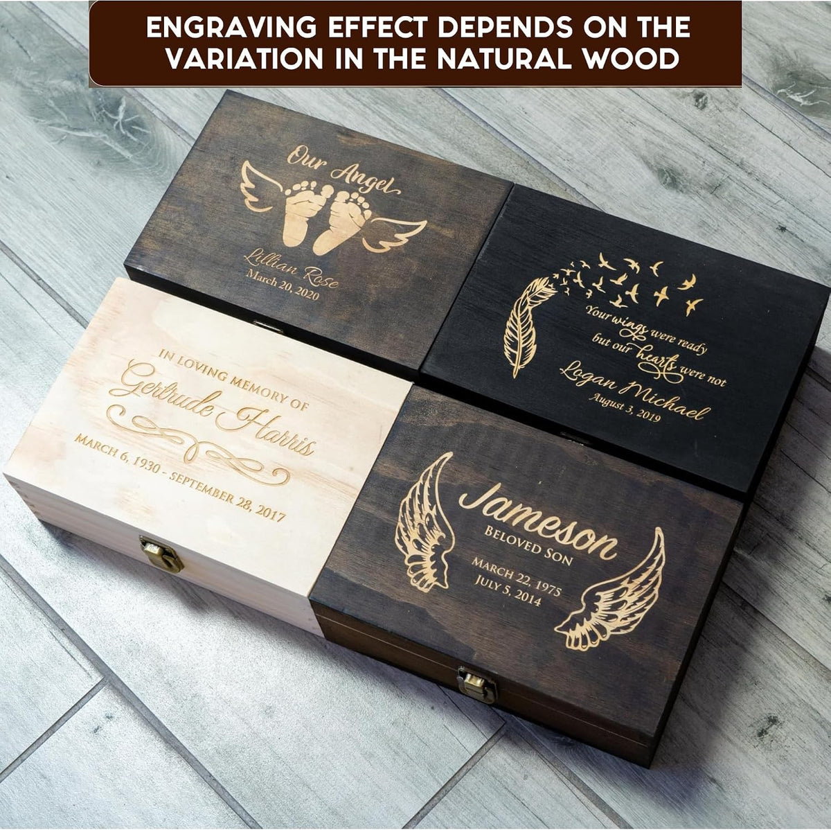 Personalized Memorial Keepsake Box, Sympathy Gift for Loss of Loved One