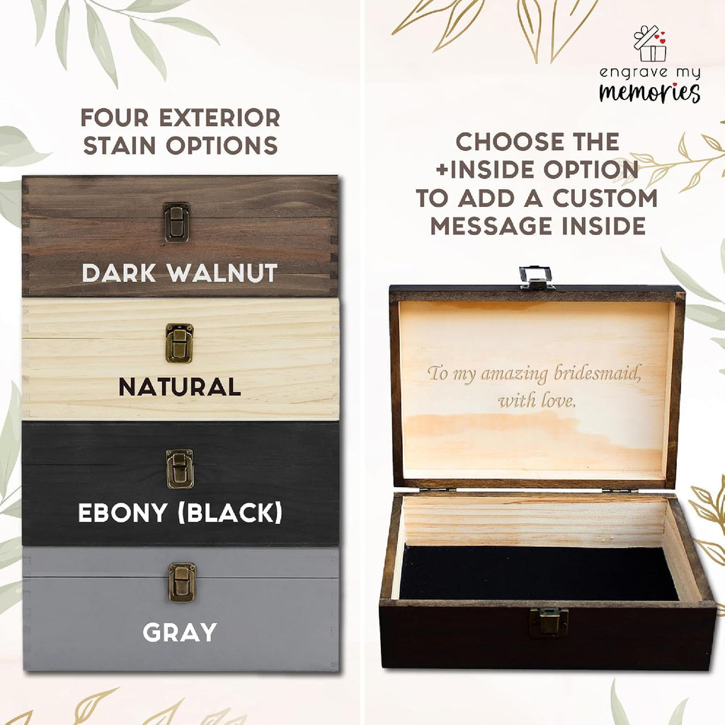 Personalized Adventure Memory Box, Engraved Travel Keepsake for Couples