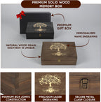 Gifts for Grandpa or Dad, Personalized Family Tree Memory Box, Father's Day