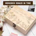 Personalized Time Capsule Box, Engraved Wooden Keepsake Box with Lid