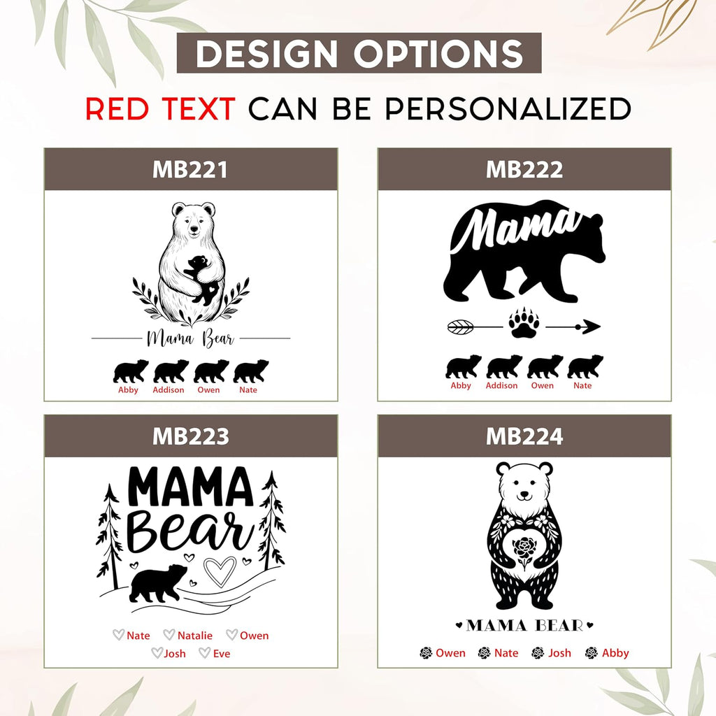 Personalized Mama Bear Memory Box, Engraved Gift for Mom or Grandma