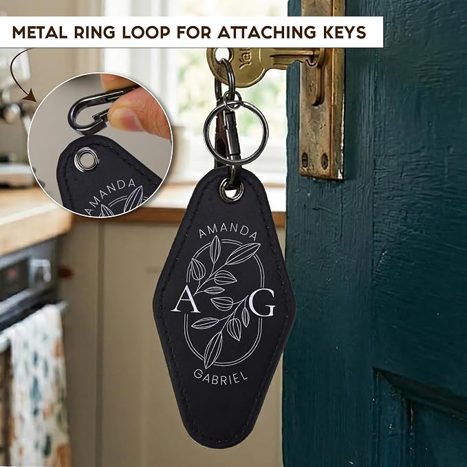Personalized Leatherette Keychain