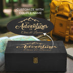 Personalized Adventure Memory Box, Engraved Travel Keepsake for Couples