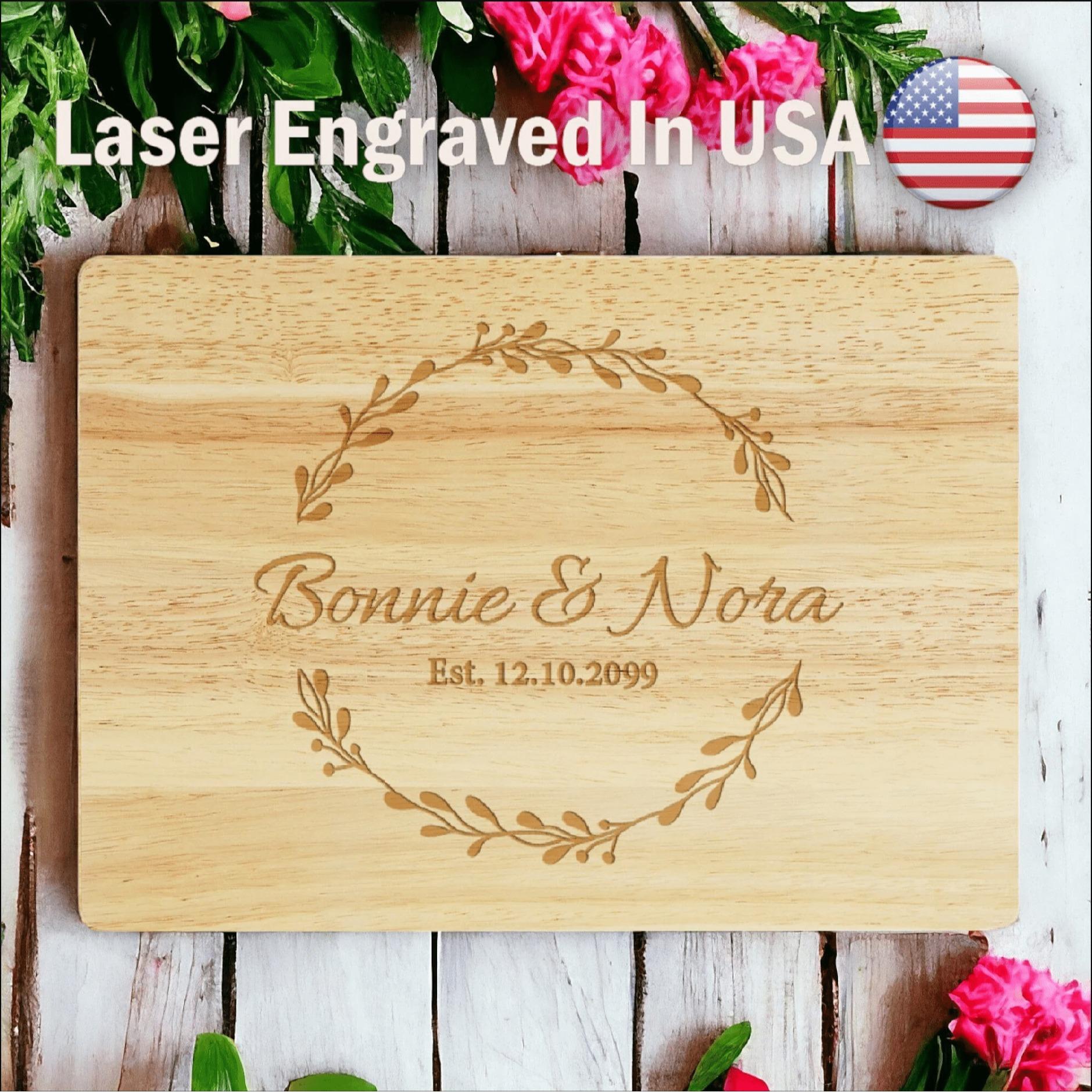 Personalized Cutting Board Wedding Gift Couple Charcuterie Board Cheese Serving Board Anniversary Gift Housewarming Gift New Home Decor Gift #Custom Gift #GiftIdeas #PersonalizedGifts #Weeding Gift- ADD PERSONALIZATION IN THE NOTES