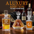 Custom Triangle Decanter & Personalized Whiskey Decanter Set
