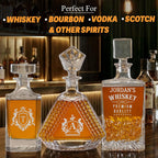 Custom Triangle Decanter & Personalized Whiskey Decanter Set