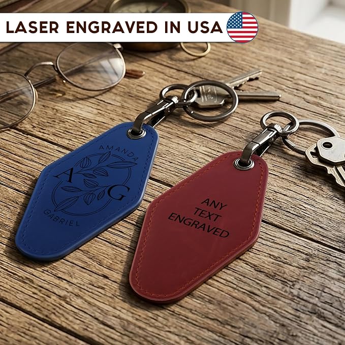 Personalized Leatherette Keychain