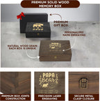 Personalized Gift for Dad or Grandpa, Engraved Wooden Family Memory Box
