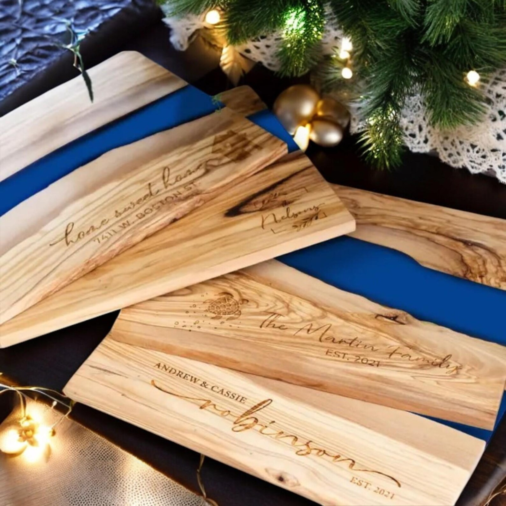 Personalized Olive Wood Resin Serving Board