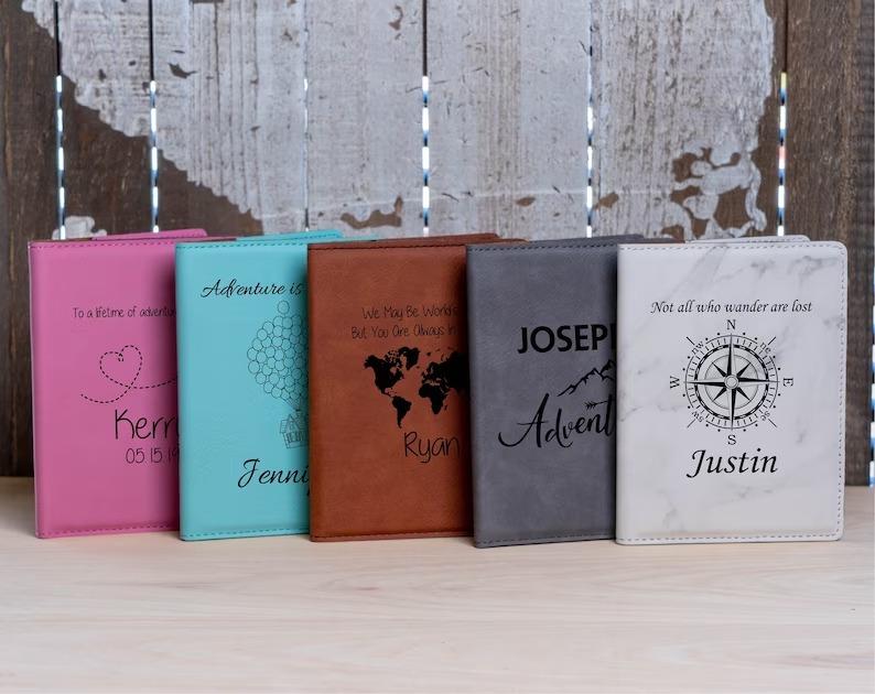 Leatherette Passport Cover Gift For Him, Travel Passport Holder, Travel Gift For Men, Gift for Her Wedding Gifts Personalized Passport Cover.#Father's Day #PassportAccessory-ADD PERSONALIZATION IN THE NOTES to the seller when you checkout