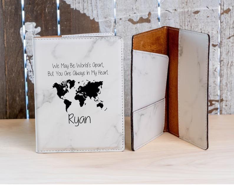 Leatherette Passport Cover Gift For Him, Travel Passport Holder, Travel Gift For Men, Gift for Her Wedding Gifts Personalized Passport Cover.#Father's Day #PassportAccessory-ADD PERSONALIZATION IN THE NOTES to the seller when you checkout