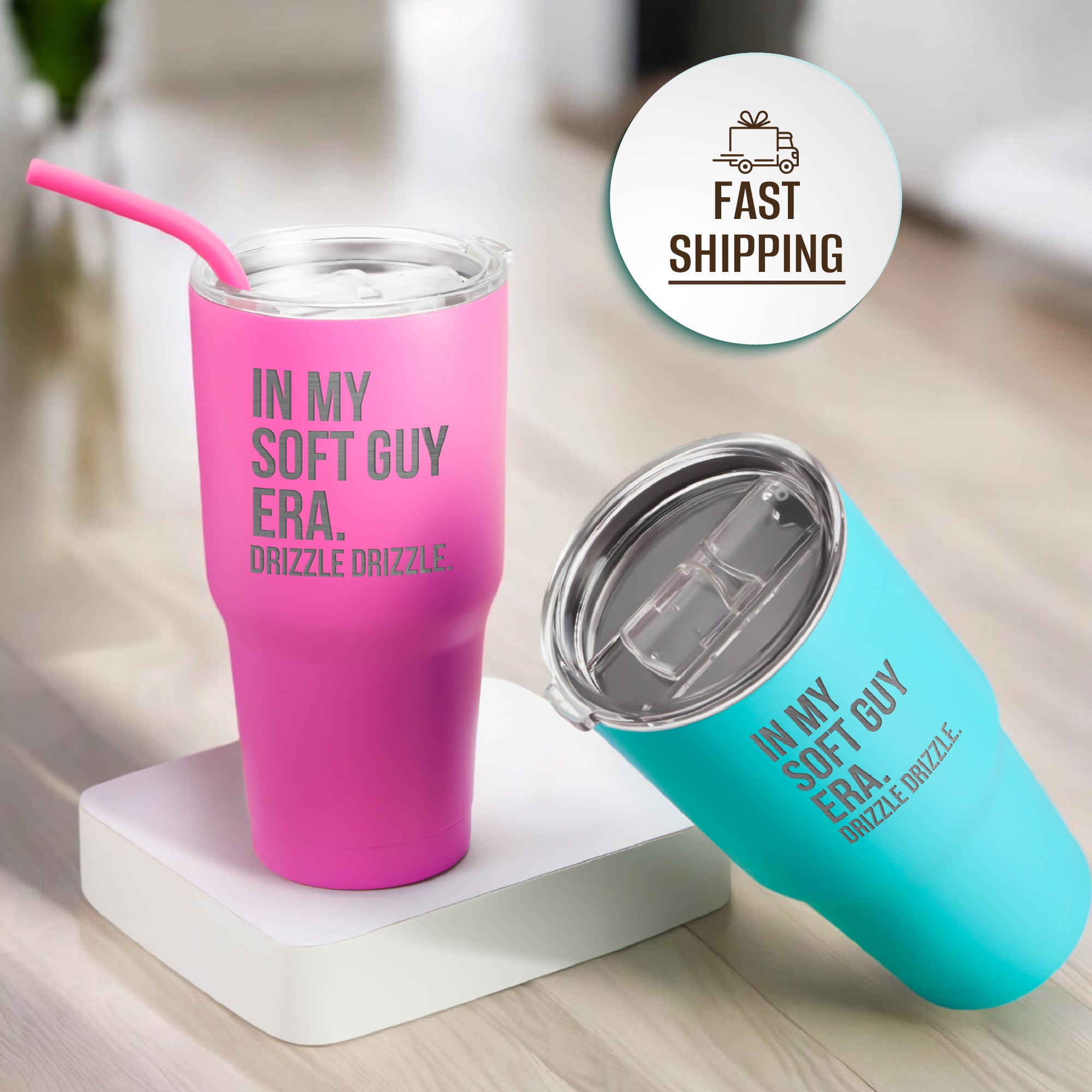 In My Soft Guy Era. Drizzle Drizzle 30oz Tumbler With Lid and Straw for Water,Iced Tea or Coffee,Soft Era Tumbler,Travel Tumbler,Funny Travel Stainless Steel Vacuum Insulated Tumbler for Men,Leakproof Tumbler. #PersonalizedGift #DrizzleDrizzle #SoftGuyEra