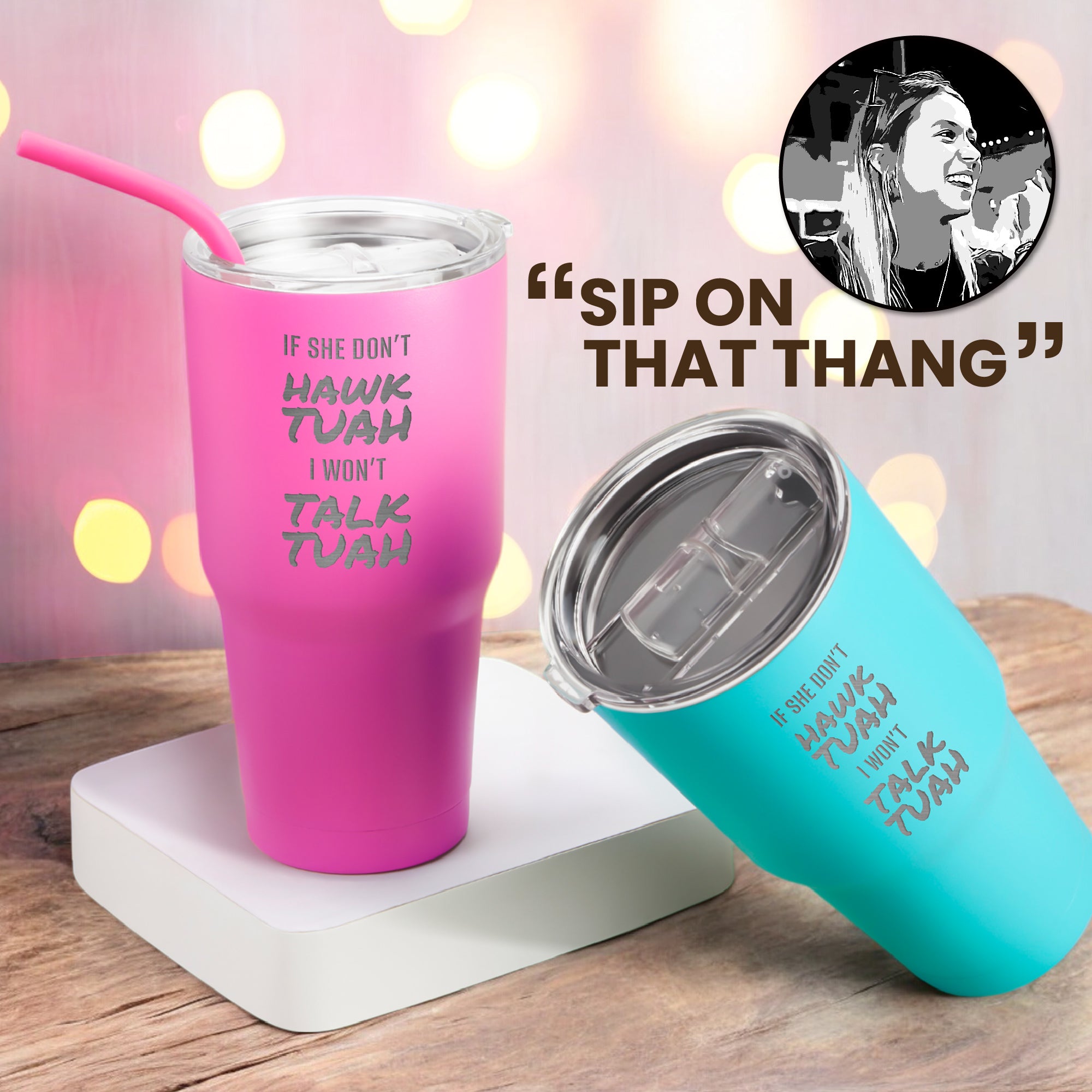 If She Don't Hawk Tuah I Won't Talk Tuah 30oz Stainless Steel Vacuum Insulated Tumbler with Lid and Straw for Water,Iced Tea or Coffee,Funny Tumblers Adult Humor, Hawk Tuah 2024 Spit On That Thang,Sport Tumbler,Gift for Him. #PersonalizedGift #PlayfulLove