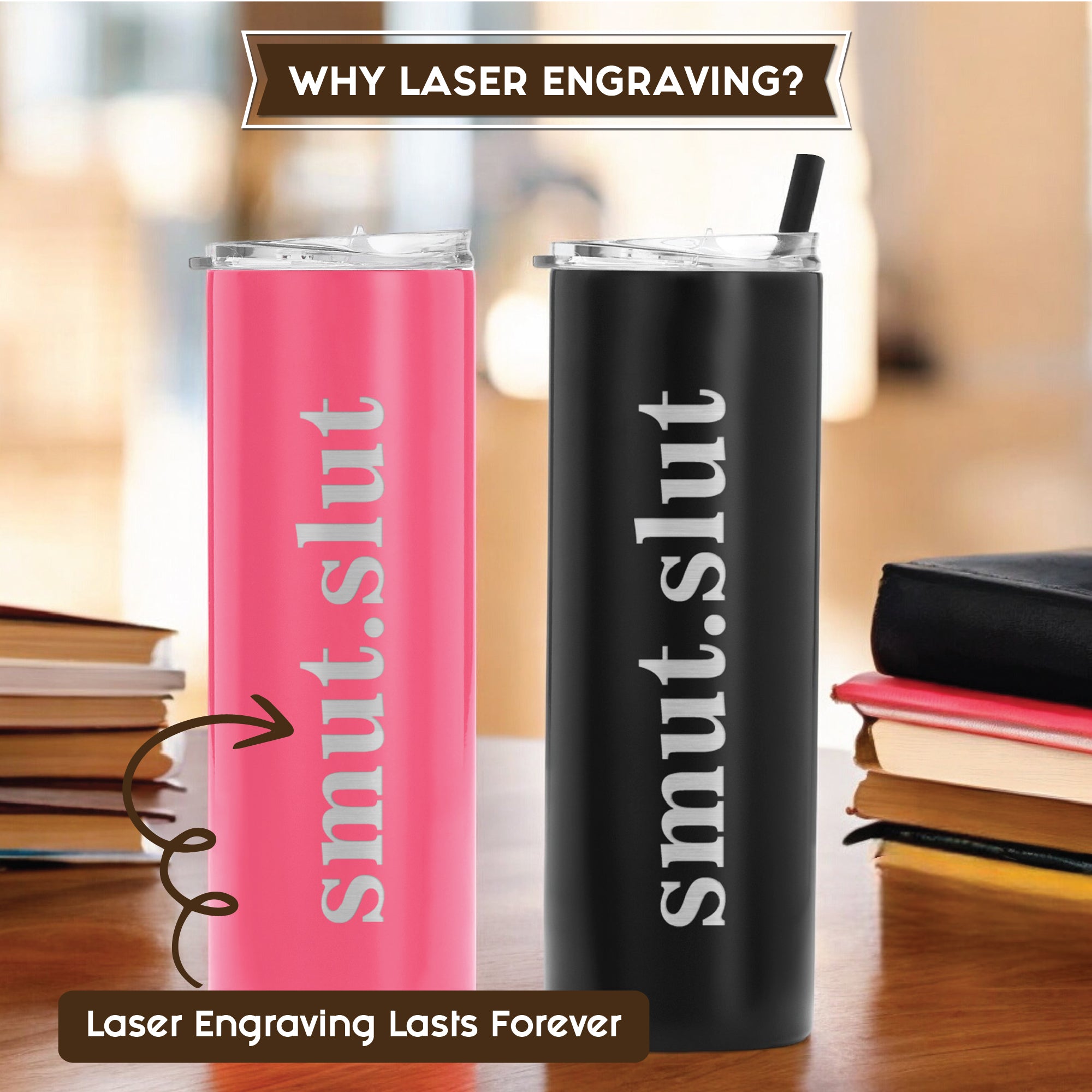 Smut Slut Laser Engraved Custom 20 oz Insulated Stainless Steel Tumbler,Gifts for Book Lovers,Smut Slut Gift, Bookish Gifts for Readers,Travel Tumbler with Lid and Straw,Coffee Tumbler for Bookworm,Perfect for Women.#BookTok #Birthday Tumbler #ReaderGifts