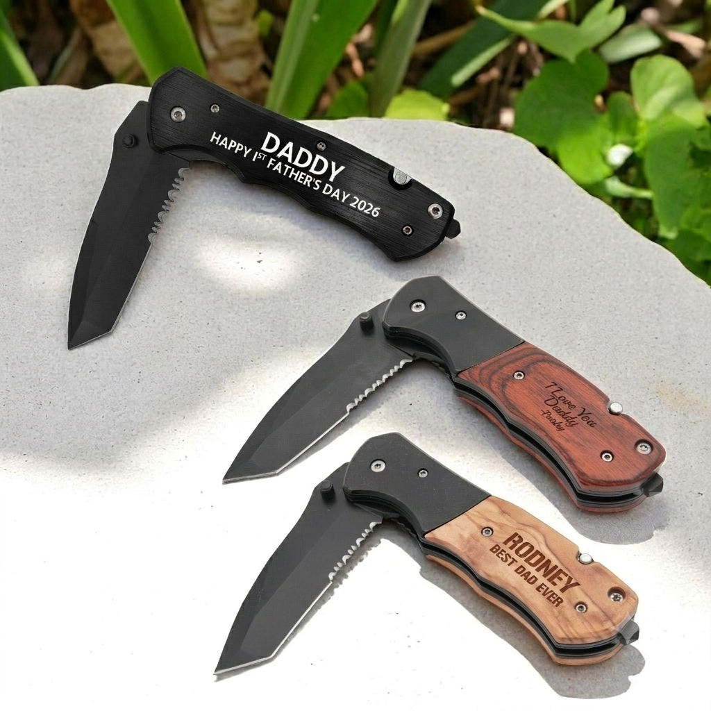 Personalized Pocket Knife – Custom Engraved Folding Knife with Bottle & Can Opener