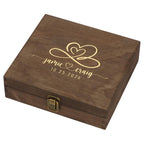 Personalized Anniversary Box, Engraved Wooden Keepsake Box for Couples