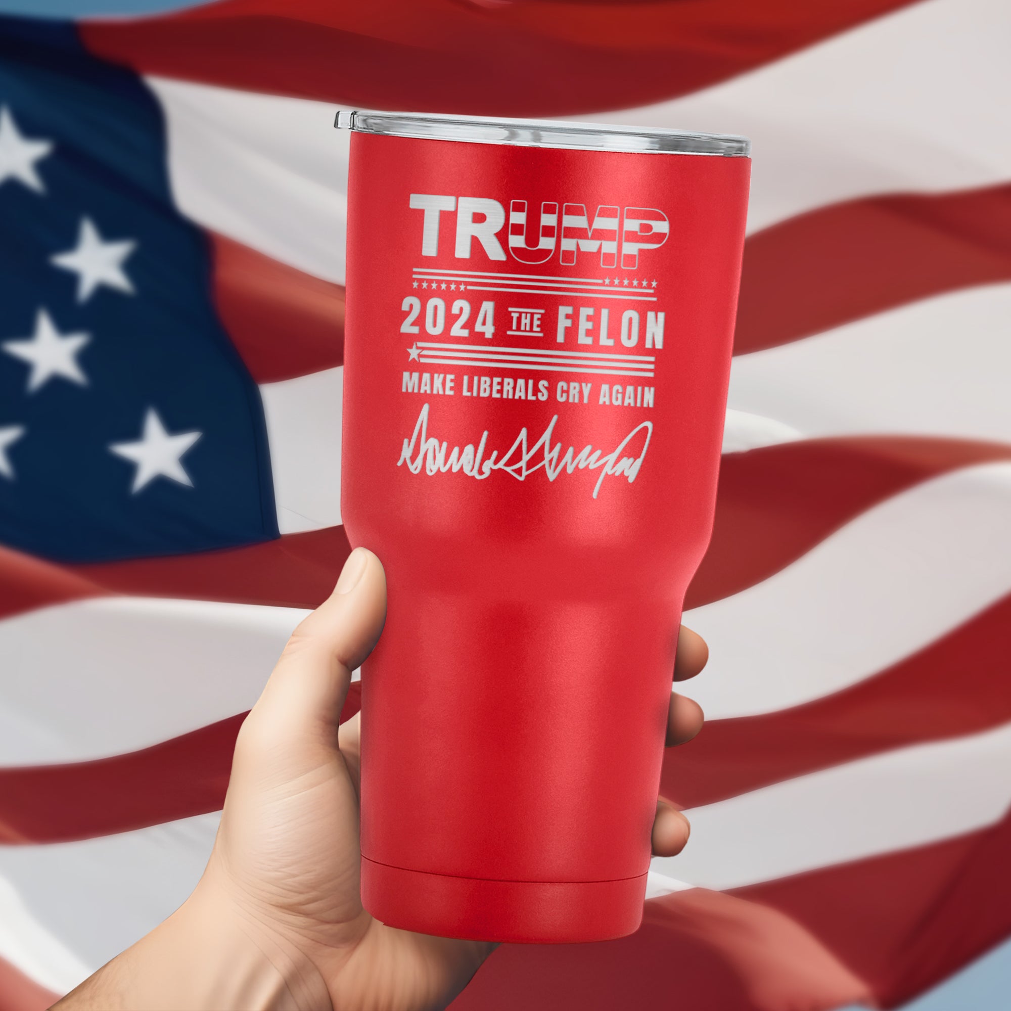 Trump 2024 Make Liberals Cry Again - Laser Engraved 30 oz Tumbler - MAGA - Trump for President - Custom Tumbler - Birthday Christmas Gifts -Travel Tumbler Mug Vacuum Insulated Gift For Him.#AmericaTrump2024,#Personalized Gift,#Felon Trump 2024,#Trump Mug