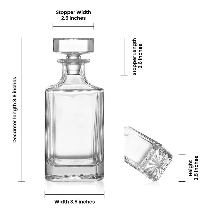 Personalized Whiskey Decanter Set – Custom Engraved Glass Whiskey Decanter & Glassware
