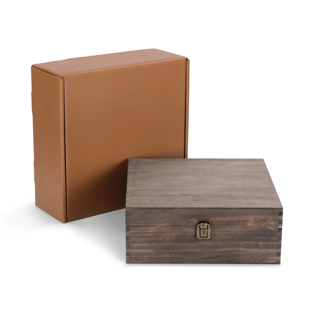 Custom Engraved Graduation Box – Rustic Wooden Keepsake Organizer