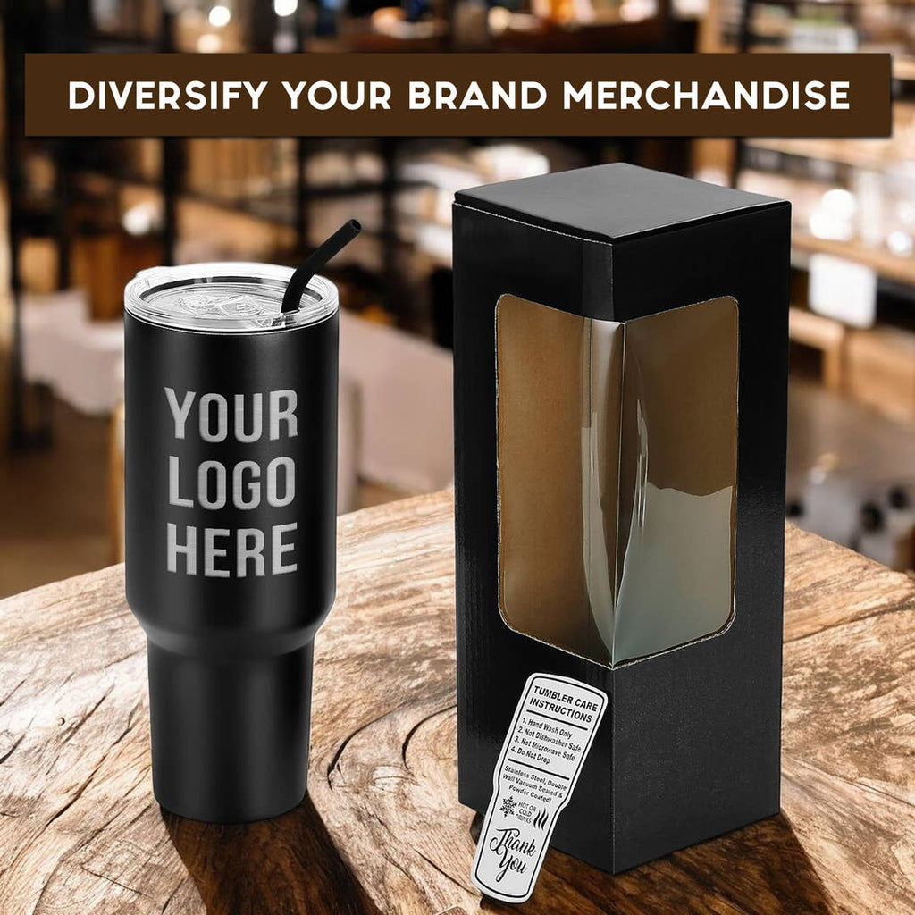 40oz Tumbler & Handle with Custom Logo
