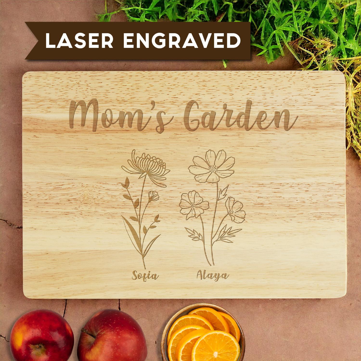 Personalized Cutting Board Gift For Mom, Birth Flower Gifts for Mom, Custom Mom's Kitchen Cutting Board,Mother's Day Gift, Gift for Grandmom  #Mother's Day Gift, #GiftIdeas, #PersonalizedGifts- ADD PERSONALIZATION IN THE NOTES