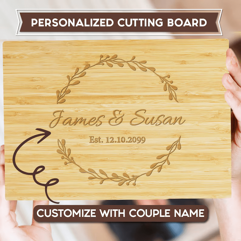 Personalized Cutting Board Gift For Wedding Couple