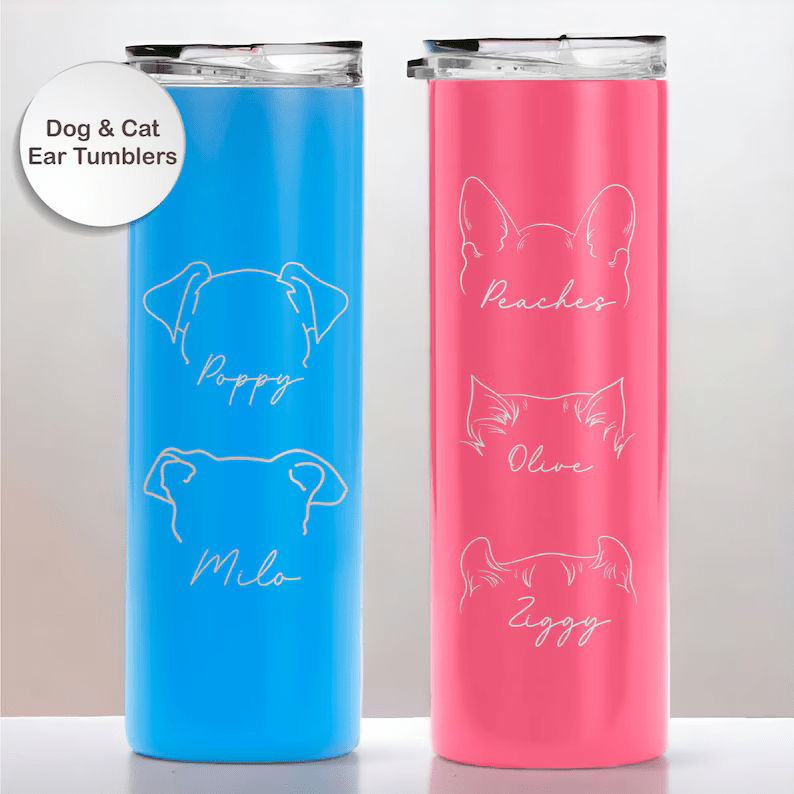 20oz tumbler for Dog and Cat Ear theme