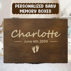 Personalized Wooden Baby Memory Box – Engraved Keepsake Storage Box