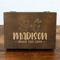 Personalized Wooden Baby Memory Box – Engraved Keepsake Storage Box