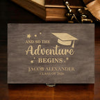 Custom Engraved Graduation Box – Rustic Wooden Keepsake Organizer